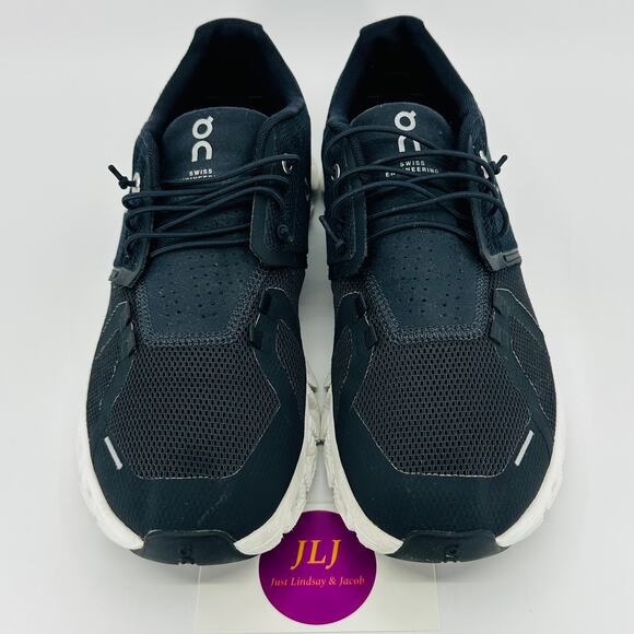 On Running Women's Cloud 5 Speed-Lacing Running Shoes Black/White Size 8.5 - Picture 3 of 13